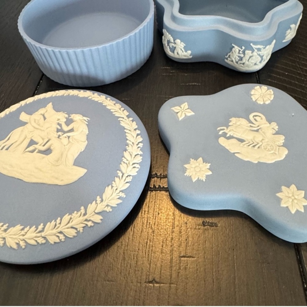 Wedgwood Blue and White gorgeous trinket Boxes